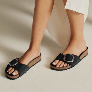 Birkenstock Madrid Big Buckle Black Oiled Leather — NIB